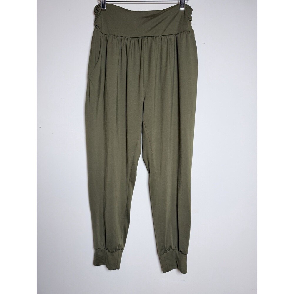 UEU Olive Green Harem Joggers Pants Large Lounge Yoga Boho Whimsigoth Comfy